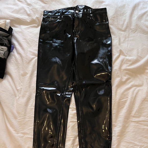 Vintage Topshop Jamie Moto Vinyl Trousers - Picture 1 of 4